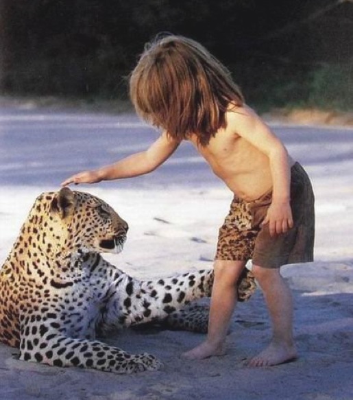 Little Girl with Wild Animals