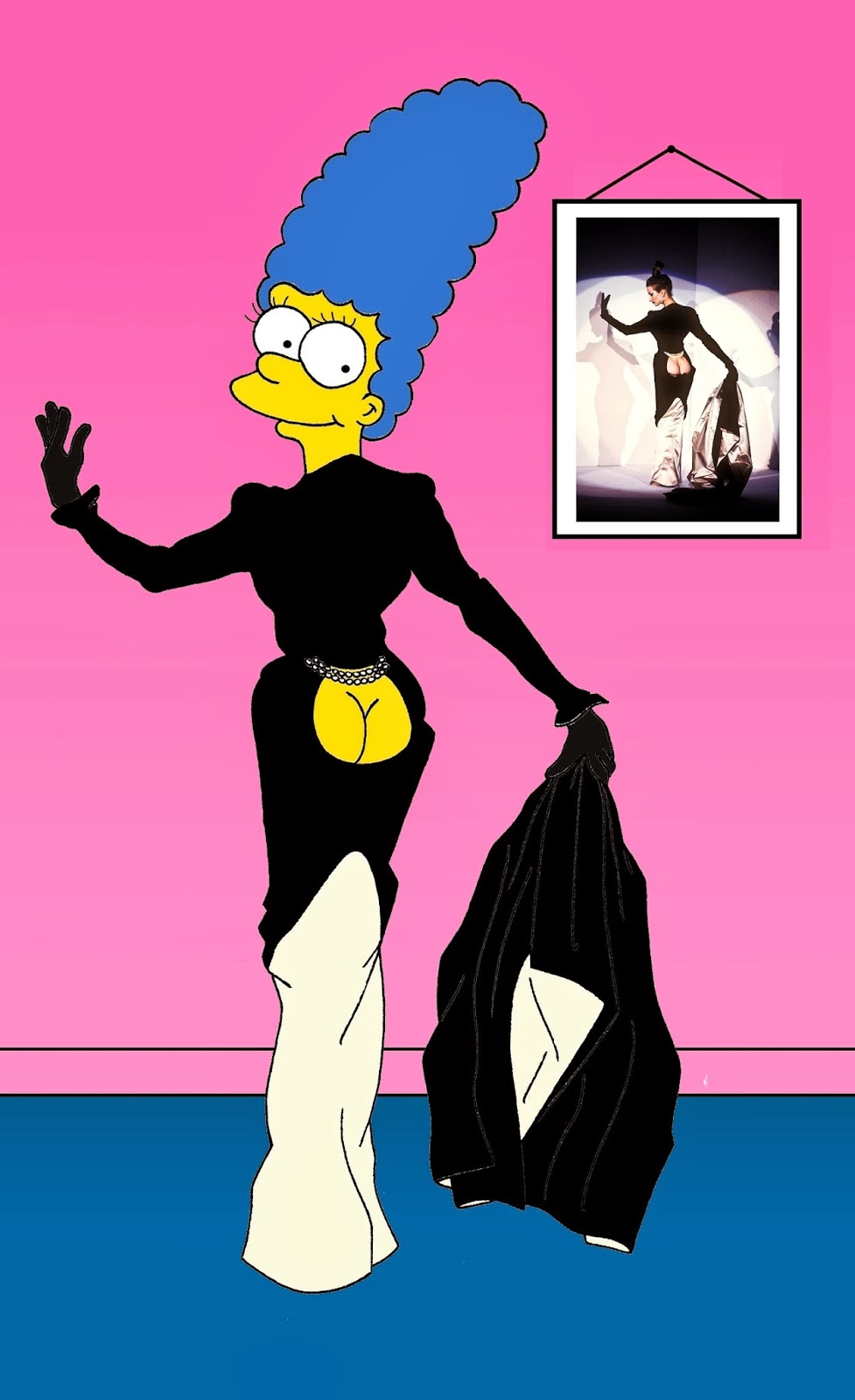 Marge Simpson in the Paco Rabanne metal dress. 