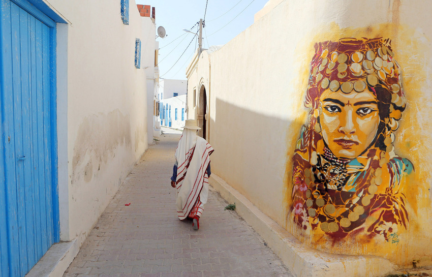 Street art project 'Djerbahood' in Erriadh