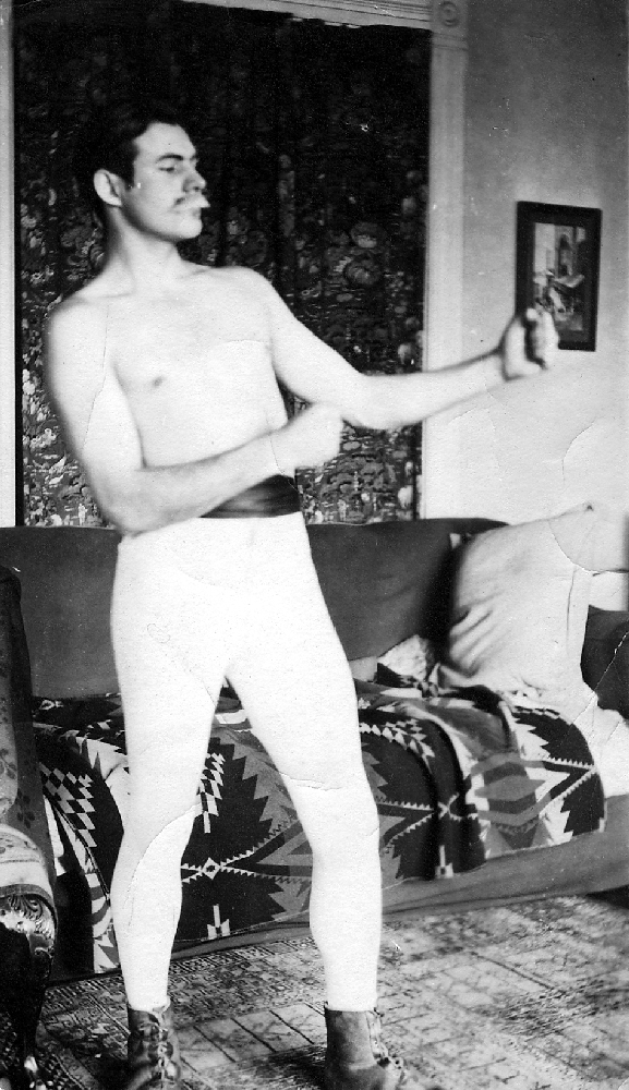 EH 6947P ca. 1920 Ernest Hemingway Photograph Collection Box 3, Folder 17 Typewritten on reverse: "Yours for clean sport John L. Sullivan "