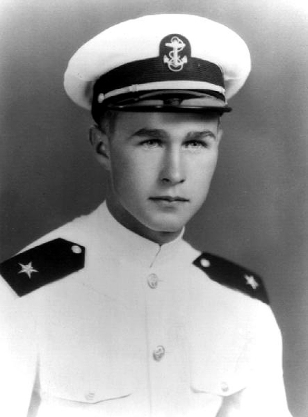 George H.W. Bush as a member of the U.S. Navy during World War II