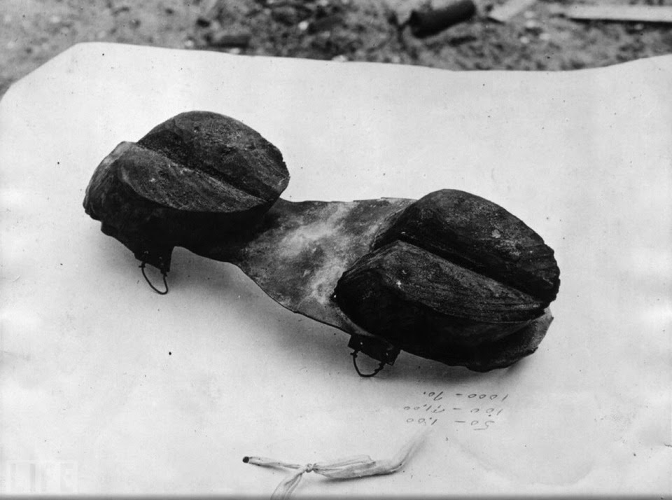 Cow shoes used by Moonshiners in the Prohibition days to disguise their footprints, 1922