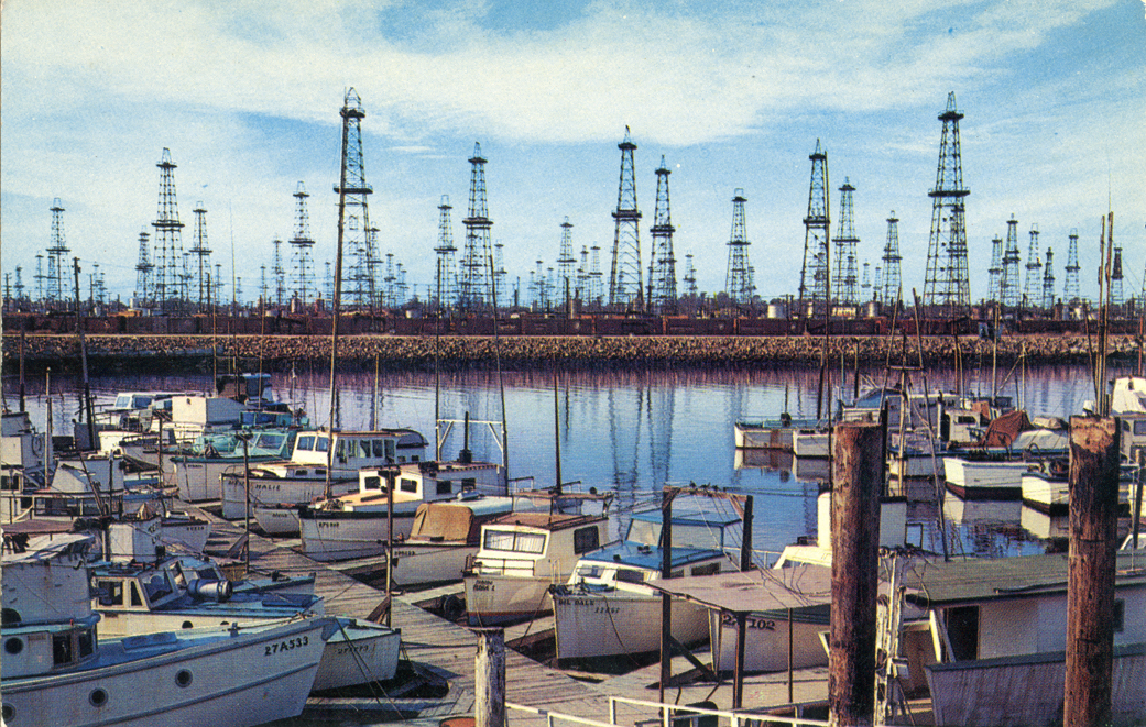 Oil Wells and Boat Landing Terminal Island San Pedro California P31166
