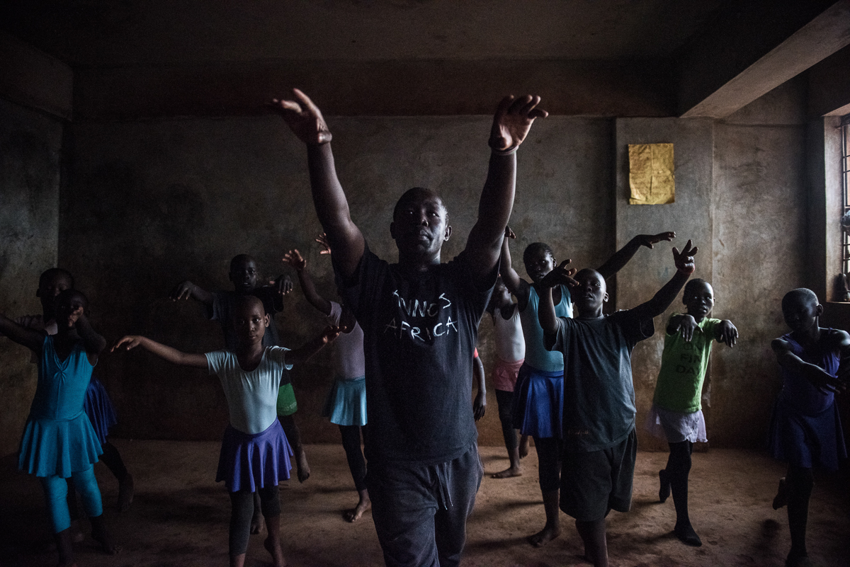 Mike Wamaya is a former proffessional dancer and teacher for the ballet class, The ballet is part of Annos Africa, a charity who also have art classes, traditional dance music and much more in slum areas around Kenya