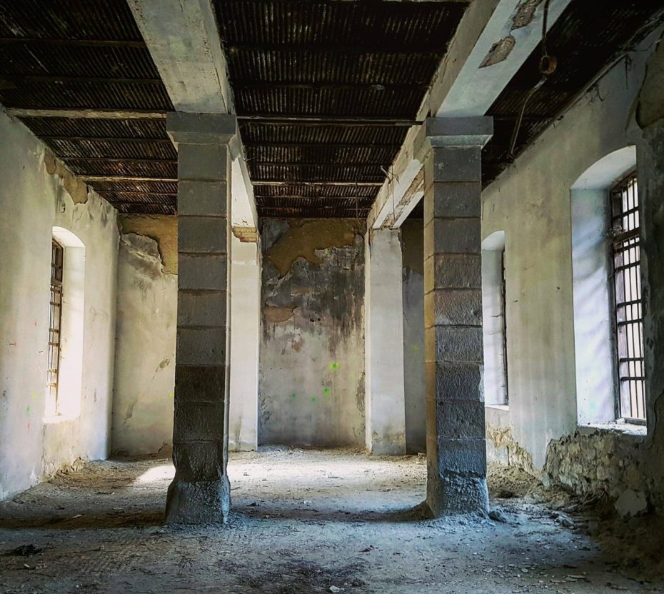 abandoned pillars in doftana prison romania