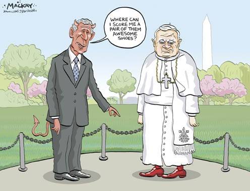 pope red shoes prada